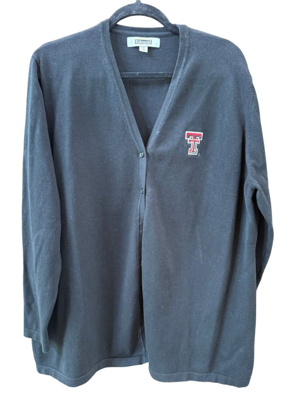 Lubbock Texas Tech Red Raiders Black Button Front Cardigan Sweater Women's 2XL